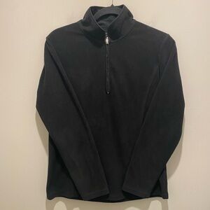 New York & Company Sport Pullover 3/4 Zip Fleece Sweater Black Women’s Size S